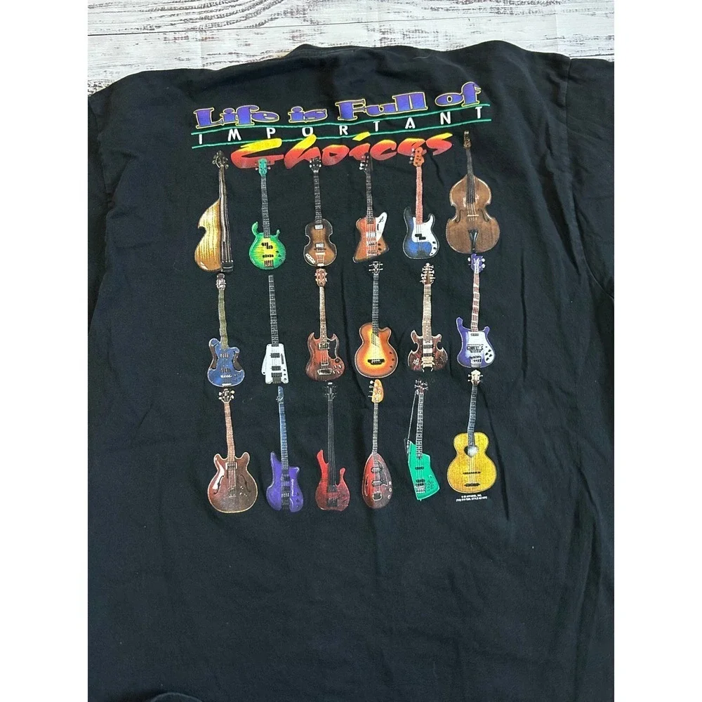 Vintage 90's "Life is Full of Important Choices" Guitar Cotton T-Shirt‎ XXL - Picture 3 of 7
